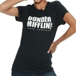Ripple Junction Dunder Mifflin The Office Black Cotton Logo T-Shirt Women's M